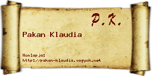 Pakan Klaudia névjegykártya